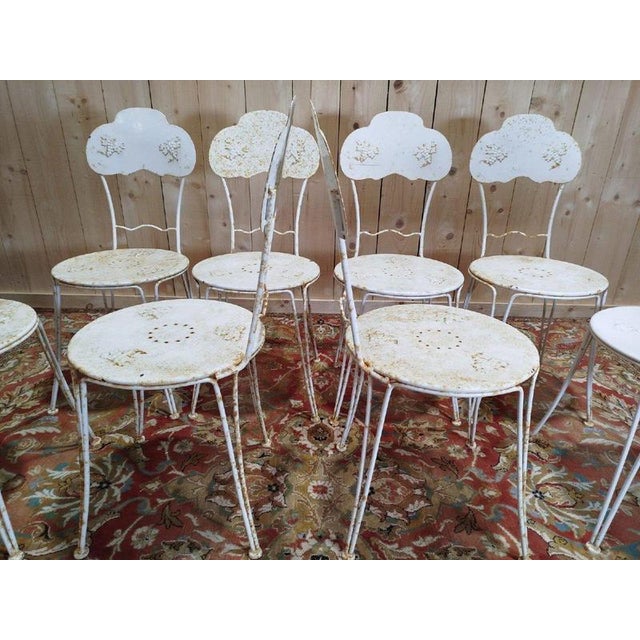Wrought Iron Garden Chairs, Set of 8 For Sale - Image 5 of 12