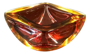 Red-Orange Murano Glass Bowl Shell Ashtray, Italy, 1970s