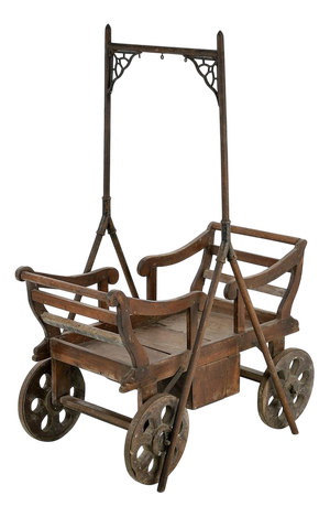 Wooden Rolling Child's Cradle