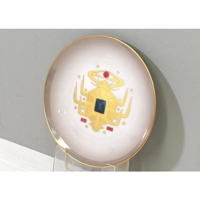Vintage Zodiac Cancer Plate in 24k Gold Porcelain from Arte Morbelli, Italy, 1970s For Sale - Image 6 of 9