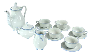 Tea / Coffee Porcelain Set by Pirkenhammer Brezova, 1950s, Set of 13