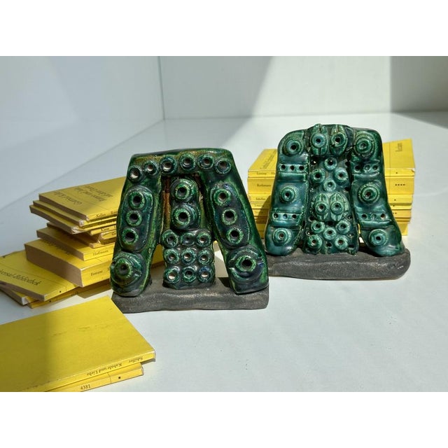 Studio Ceramic Bookends by Rudolf Mauke, Germany, 1960s, Set of 2 For Sale - Image 13 of 18