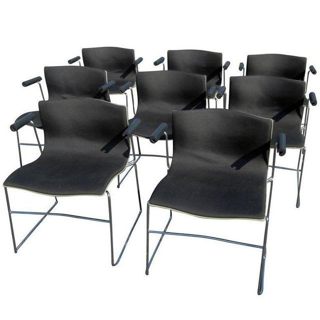 Black Vintage Set of Eight Handkerchief Armchairs by Vignelli for Knoll For Sale - Image 8 of 8