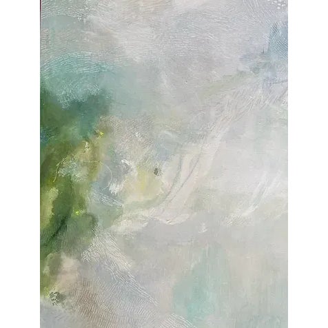 2020s Large Original Abstract Landscape Painting "Staying on Course" in Blues Greens by Michele Zuzalek For Sale - Image 5 of 10