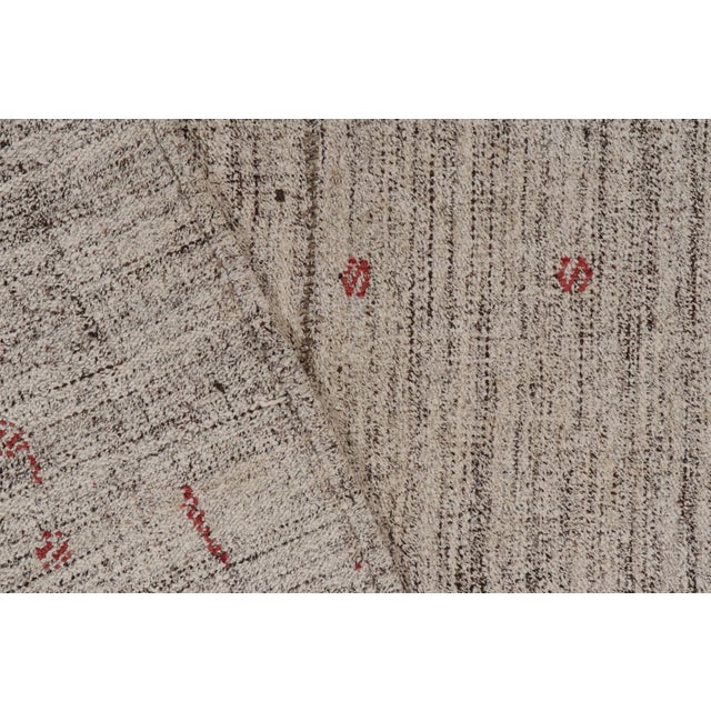 Textile Modern Kilim Striped Beige Gray and Green Transitional Flatweave by Rug & Kilim For Sale - Image 7 of 7