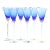 1950s Italian Hand-Blown Long Stemmed Blue Nason Moretti Wine Glasses- Set of 6 For Sale