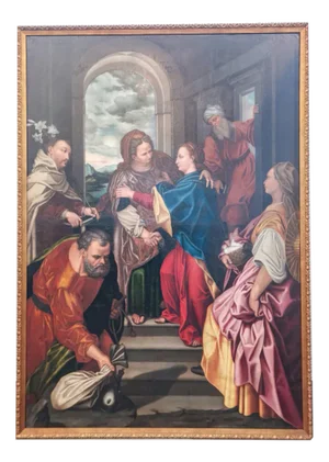 Lombard School Artist, Visitation of Mary, 16th Century, Oil on Canvas