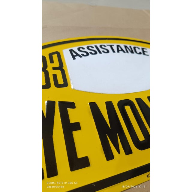 Vintage 1983 Rallye Monte-Carlo Assistance Metal Plate Sign – Authentic Embossed Motorsport Wall Art For Sale - Image 15 of 18