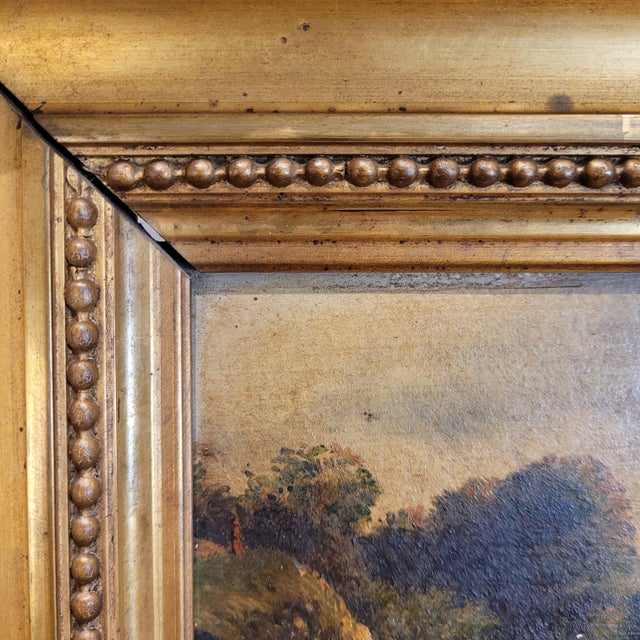 Gold French Artist, River Landscape, 19th Century, Oil on Panel, Framed For Sale - Image 8 of 18