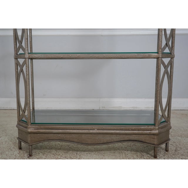 Silver Finish Decorative Iron & Steel Curio Shelf For Sale - Image 11 of 11