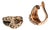 Late 20th Century 14K Pink Rose Gold Multi Color Diamond Knot Earrings Estate, Pair For Sale