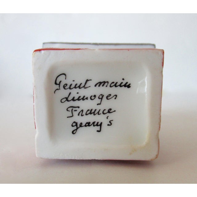 Limoges, France, Hand-Painted Porcelain Santa Claus in Chimney Collector's Lidded Trinket Box For Sale - Image 11 of 12