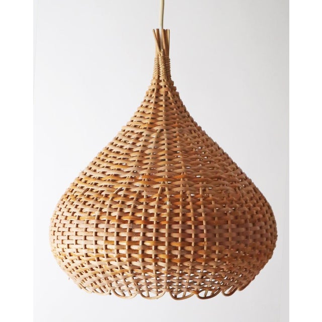 1960s Mid-Century Modern Wicker Pendant Lamp, 1960s For Sale - Image 5 of 18