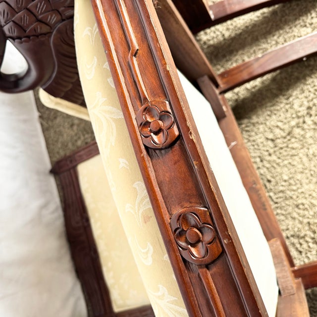 Vintage Carved Wooden Swan Arm Chairs - A Pair For Sale - Image 10 of 12