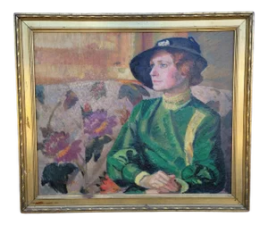 Ted Schuyler 40's Female Figure Oil Painting