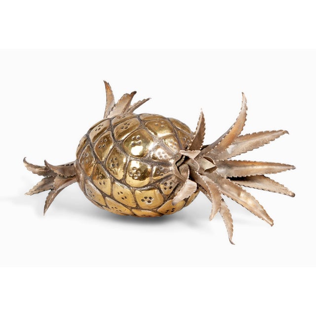 Mid-20th Century Modern Gilt Brass Decorative Pineapple Sculpture/Newel Post, Italy For Sale - Image 6 of 8