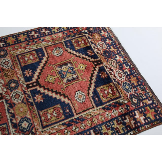 Antique Malatya Kurdish Rug – Vibrant Medallion Design Handwoven Wool - 4' X 6' 5'' For Sale - Image 9 of 13
