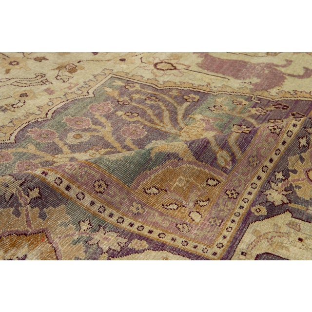 Antique Wool Rug Agra From the 1890s With Medallion Design For Sale - Image 4 of 10