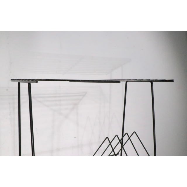 Mid 20th Century Mid 20th Century Wrought Iron Record Rack Stand For Sale - Image 5 of 10