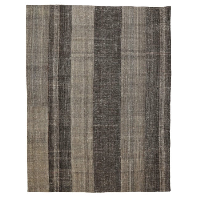 Textile Mid 20th Century Large Vintage Modern Kilim Rug For Sale - Image 7 of 7