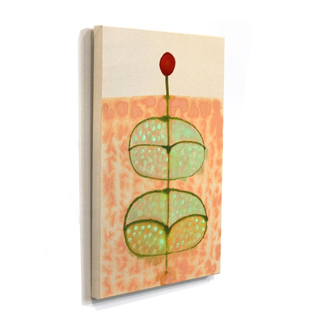2020s A Single Bud - Abstract Contemporary Folk Art Inspired Painting on Raw Canvas Original Artwork by Meredith Walker For Sale - Image 5 of 7