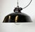 Industrial Black Enamel Factory Pendant Lamp, 1950s For Sale - Image 6 of 18