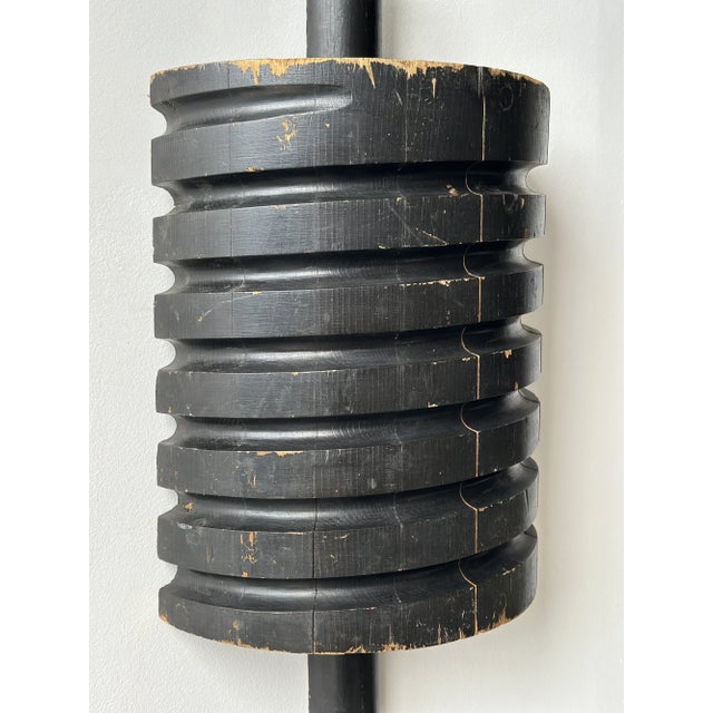 Wood Vintage Large-Scale Industrial Black-Painted Foundry Mold, Circa Mid-20th Century For Sale - Image 7 of 16