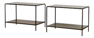 Rectiligne' Mirrored End Tables by Design Frères - a Pair