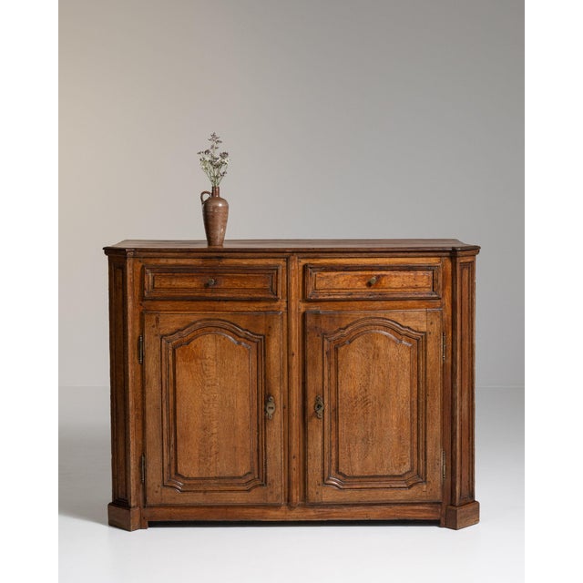Early 19th Century France Honey Oak Carved Oak Sideboard For Sale - Image 4 of 11