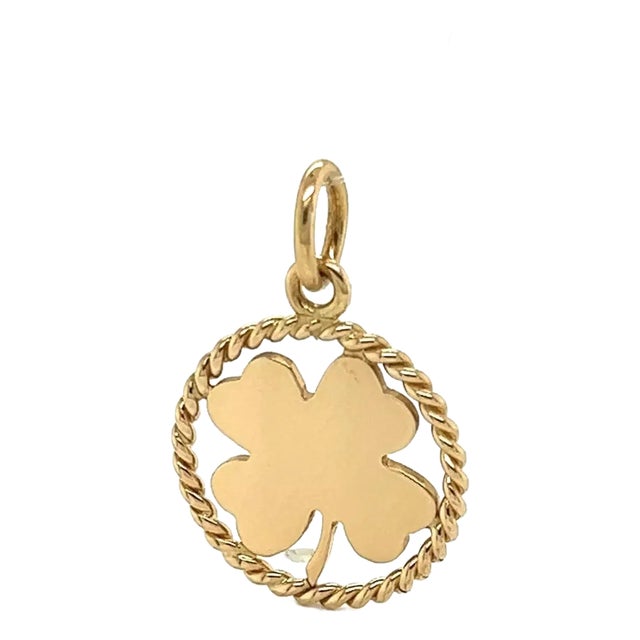 Tiffany & Co. 18k Yellow Gold Anchor in Round Wire Frame Charm Pendant For Sale