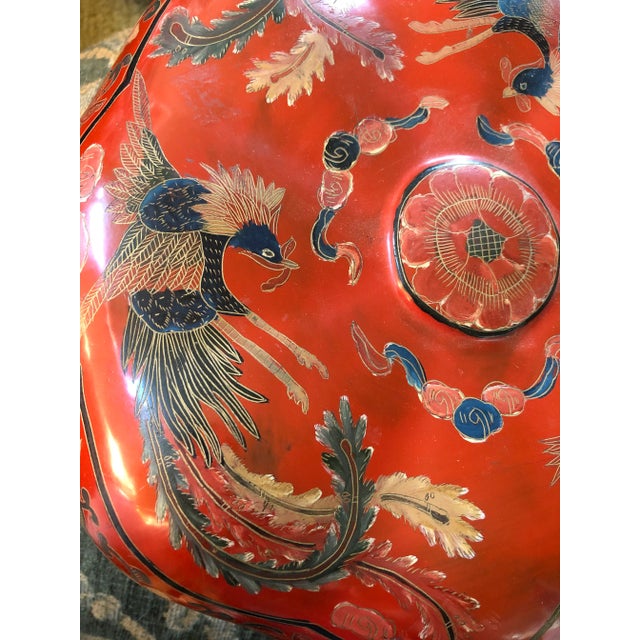 Ruby Red Antique Asian Box For Sale - Image 8 of 11