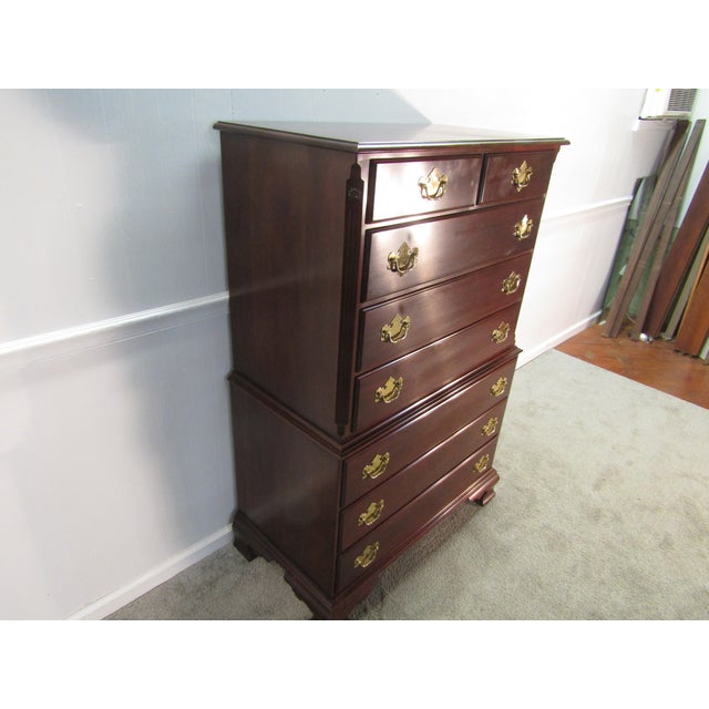Item: Statton solid cherry high chest of drawers. Age: 1980's. Details: Dovetailed drawers. Measurements: 35.5" width,...