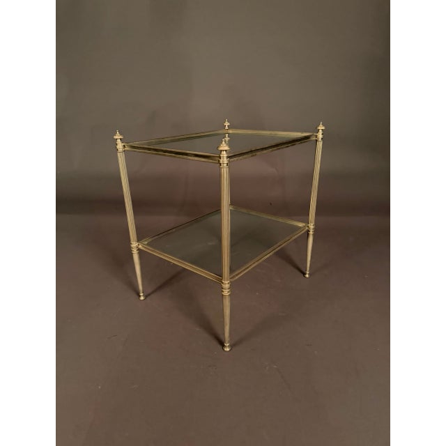 French Small Side Table, Nickel-Plated Bronze, Circa 1950 For Sale - Image 13 of 15