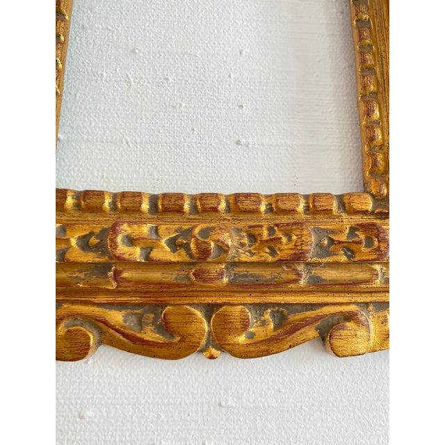 Rectangular Frame in Gold Leaf Gilded Wood, 1980s For Sale - Image 6 of 13