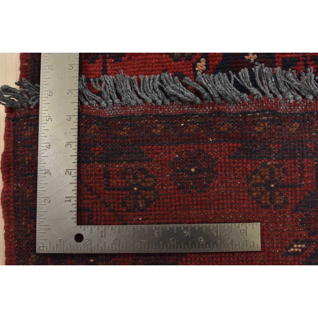 Turkmen Runner 1’11” X 4’10” Red Wool Tribal Hand-Knotted Oriental Rug For Sale - Image 11 of 11