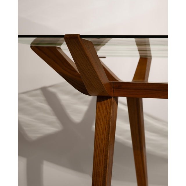 Wood Mid-Century Italian Dining Table with Wood Inlay, 1950 For Sale - Image 7 of 15