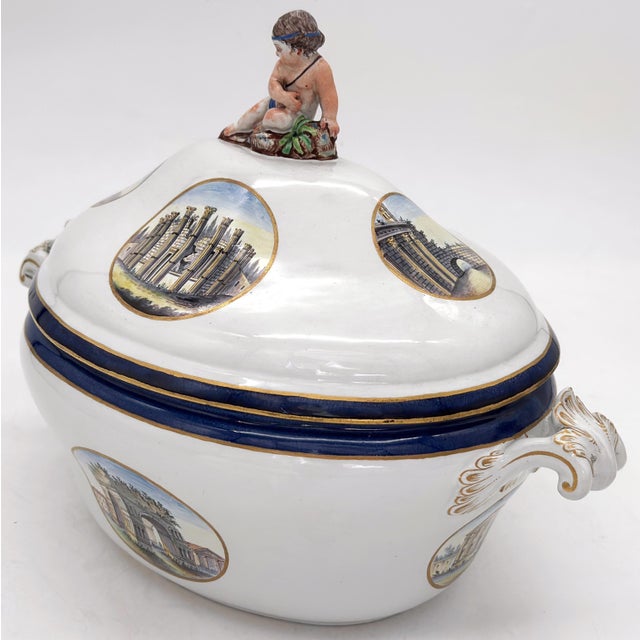Grand Tour 18th Century Naples Porcelain Grand Tour Topographical Tureen For Sale - Image 3 of 9