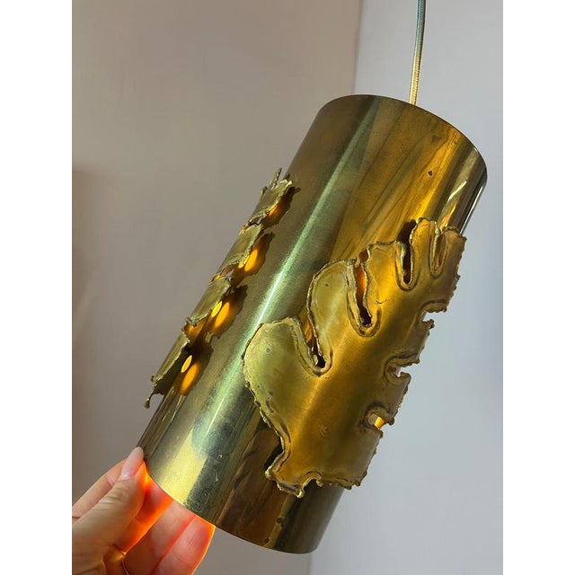 Pendant Light with Brass Leaves by Svend Aage Holm Sørensen For Sale - Image 6 of 11