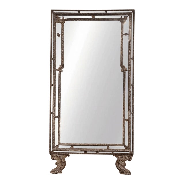 Early 18th Century Tall Baroque Carved, Mecca Silvered and Giltwood Mirror For Sale