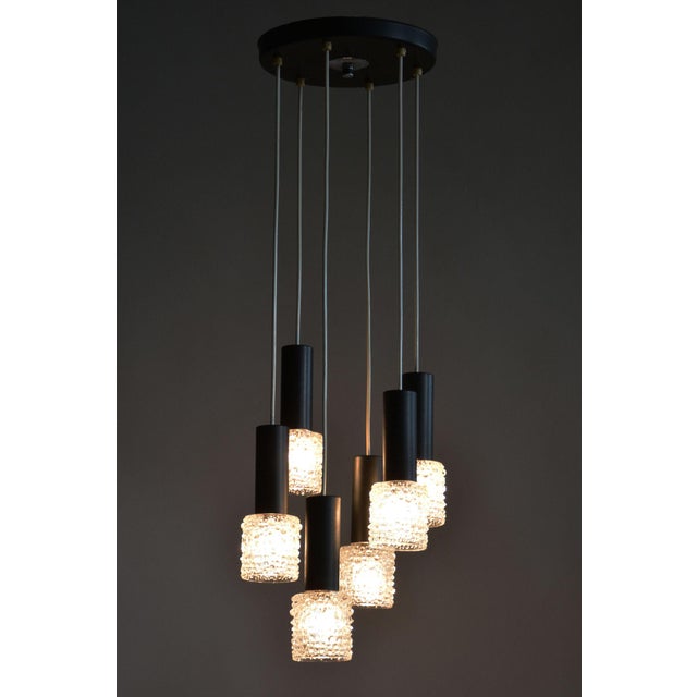 Mid-Century Chandelier in Steel by Elektroinstala Jílové, Czech, 1960s For Sale - Image 13 of 16
