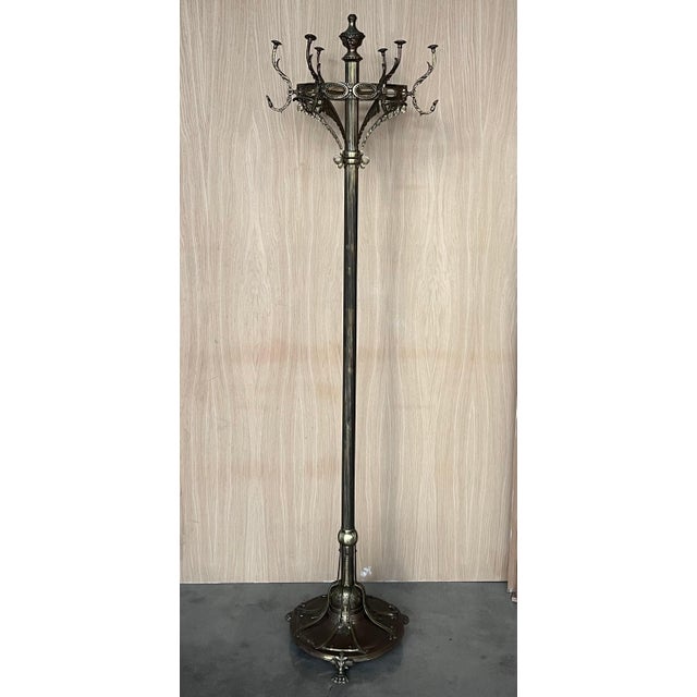 Early 20th Century Bronze and Brass Burnished Art Nouveau Belle Epoque Hanger, Bronze Grifone Feet For Sale - Image 17 of 18