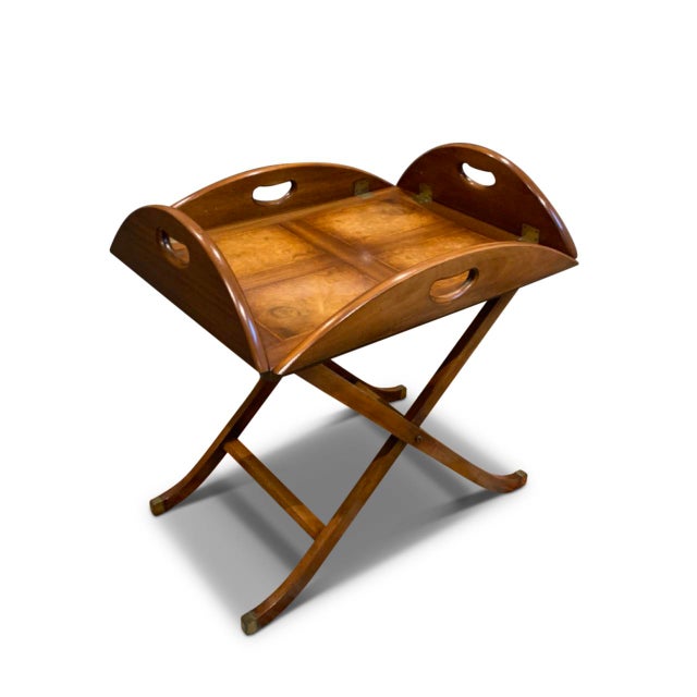 George III Butlers Tray with Folding Stand, Set of 2 For Sale - Image 4 of 18