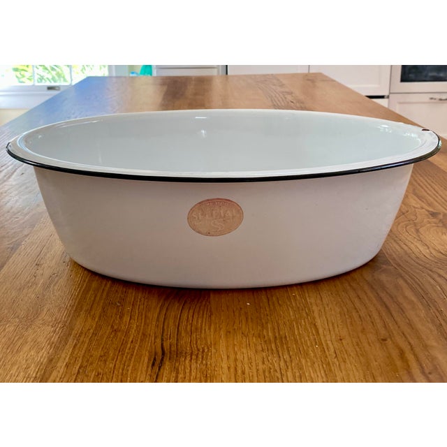 Large Vintage 1940s White Enamel Basin Chairish