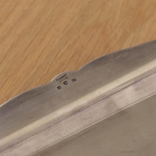 Metal 1940s French Silver Loop Tray For Sale - Image 7 of 14