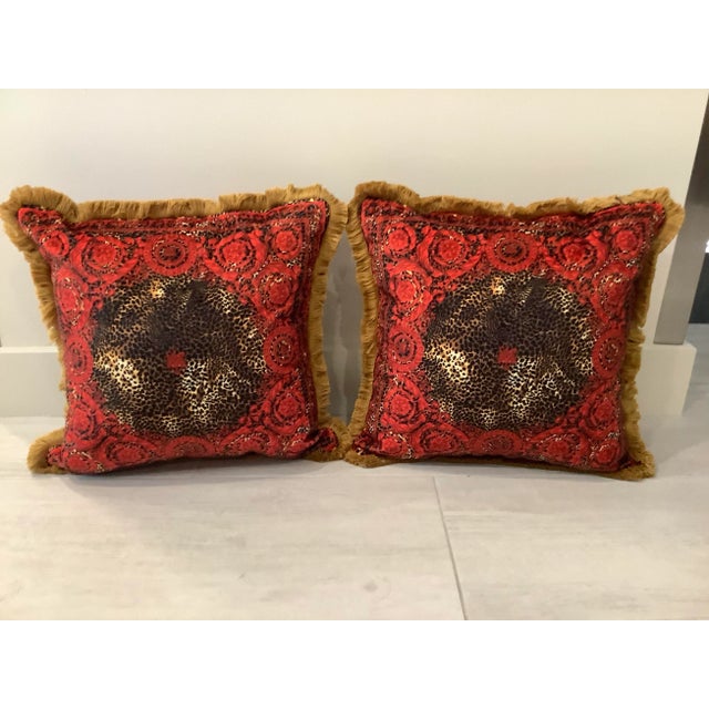 Versace Style Custom Made XL Pillows - a Pair For Sale - Image 12 of 12