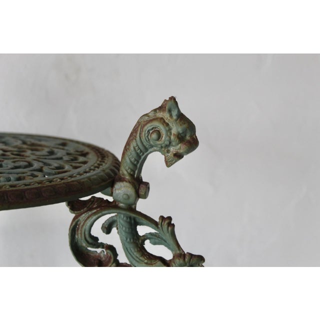 Victorian Style Cast Iron Three Tiered Jardinière Plant Stand Lion Head Paw Footed Details Vintage For Sale - Image 4 of 18