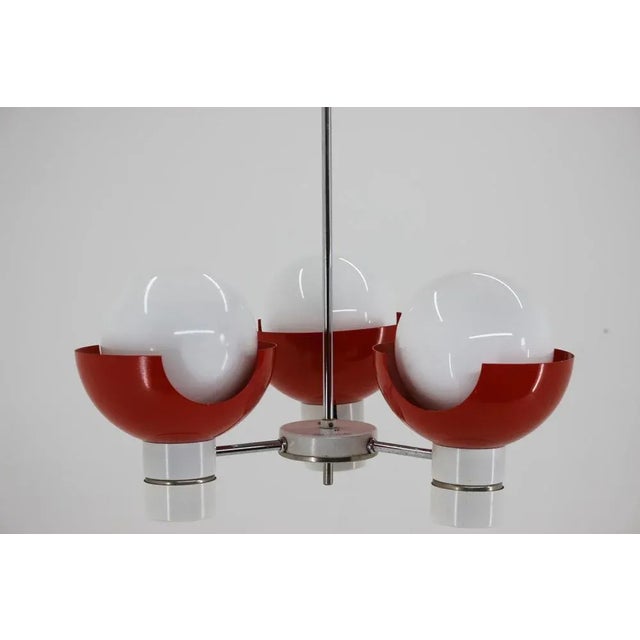 Very good original condition - minor losses of color. - chrome with patina - polished - 3x60w, e25-e27 bulbs - us wiring...