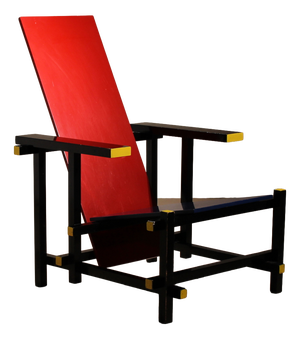 Early Red and Blue Chair by Gerrit Rietveld for Cassina, Italy, 1970s