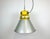 Industrial factory pendant light manufactured by elektrosvit in czech republic during the 1990s. It features a cast...