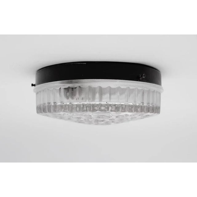 Small Round Clear Glass Flush Mount, Germany, 1960s For Sale - Image 6 of 11